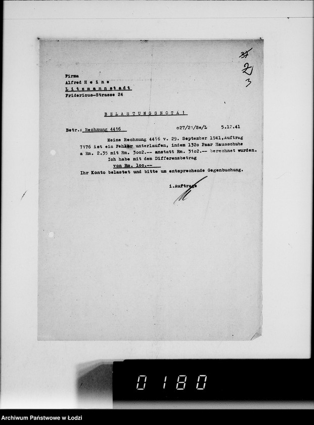 Obraz 7 z jednostki "Firma Heine Litzmannstadt.[Zakup obuwia i towarów włókienniczych]"