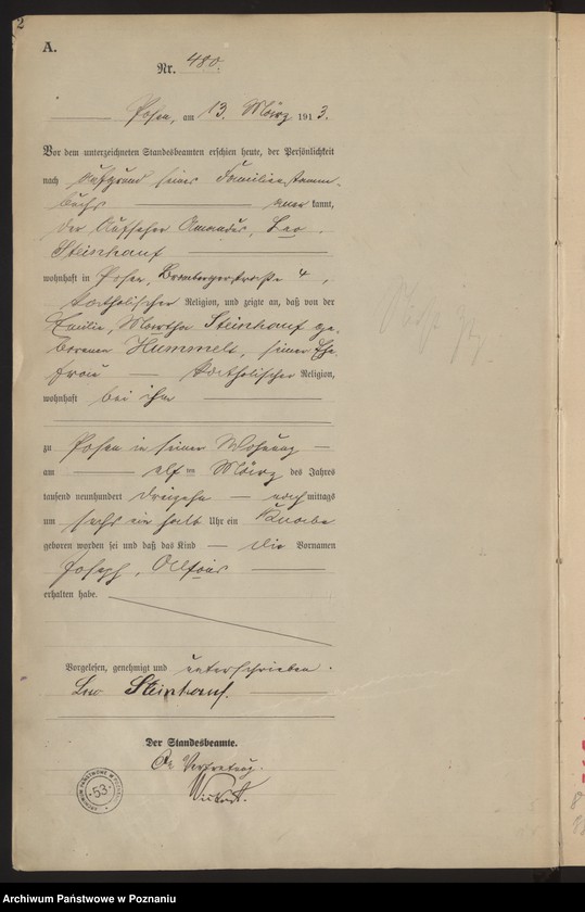 Obraz 4 z jednostki "Księga miejscowa urodzeń tom II [Rejestr główny urodzeń]"