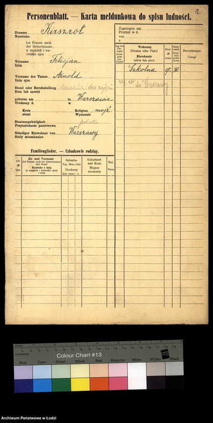 Obraz 3 z jednostki "[Spis ludności Łodzi] Kirszrot - Klajdermacher"