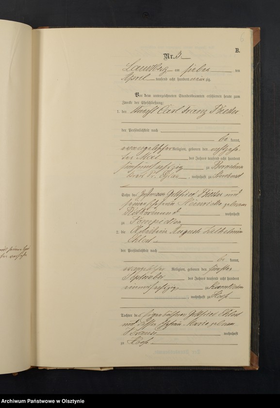 image.from.unit.number "Heiraths-Neben-Register Nr 1 - 19"