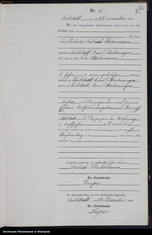 image.from.unit.number "Sterbe-Neben-Register Nr 1 - 46"