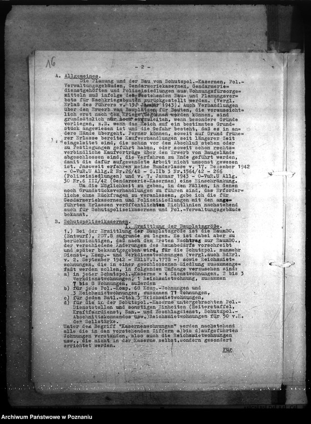 Obraz 20 z jednostki "Allgemeine Unterkunftsfrage der Polizei- und Gendarmerie im Warthegau"
