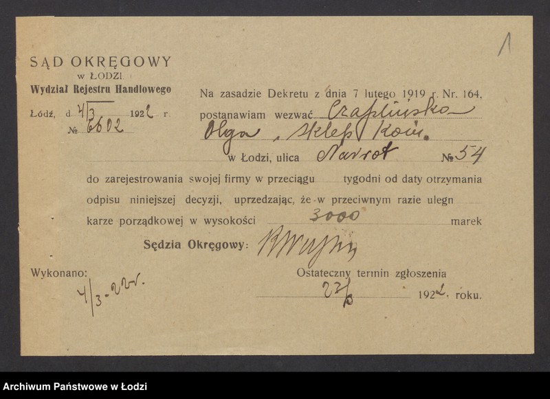 Obraz 3 z jednostki "Olga Czaplińska- prowadzenie sklepu komisowego"