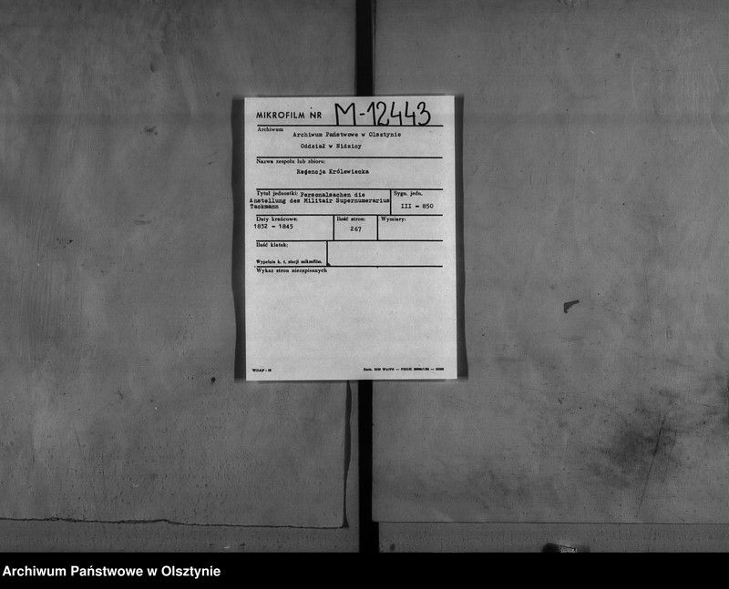image.from.unit.number "Anstellung des Militair Supernumerarius Tackmann [Friedrich Wilhelm]"
