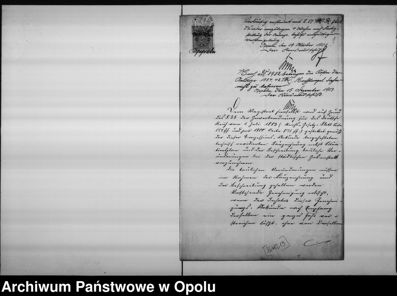 Obraz 6 z jednostki "Genehmigungsurkunde betr[effend] bauliche Veränderungen bei der städt[ischen] Gasanstalt"