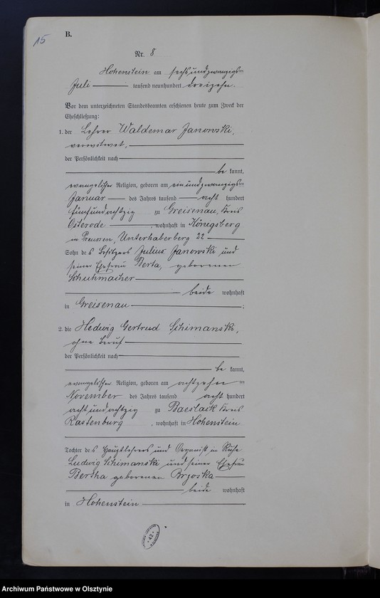 image.from.unit.number "Heirats-Neben-Register Nr 1 - 16"