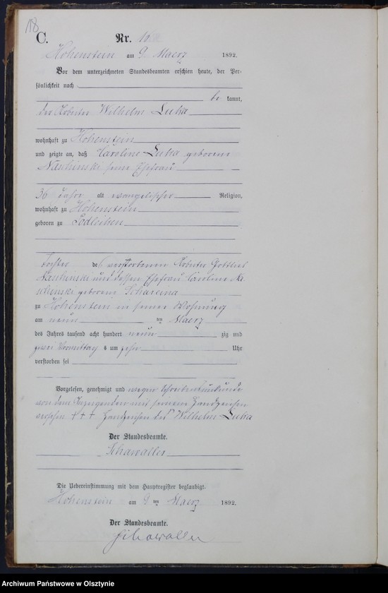 image.from.unit.number "Sterbe-Neben-Register Nr 1 - 71"