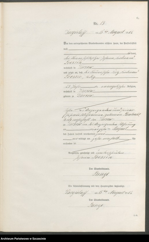 Obraz 16 z jednostki "Sterbe-Register (Neben-Register)"