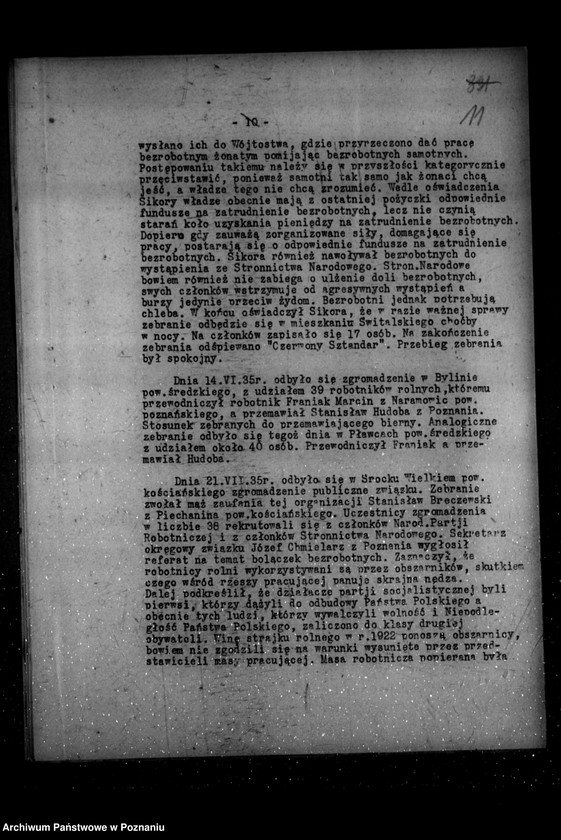Obraz 15 z jednostki "Sprawozdania sytuacyjne okresowe ze stanu bezpieczeństwa /nr 7-12// za miesiące lipiec-grudzień 1935 r."
