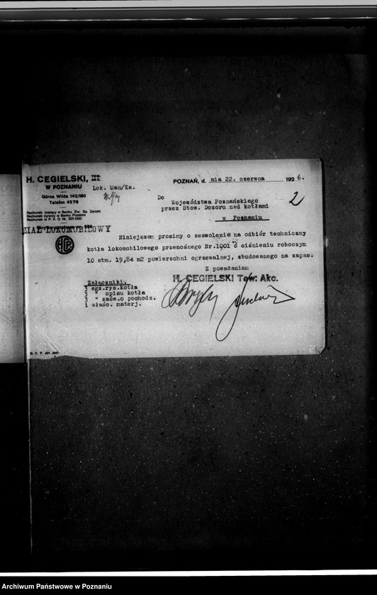 Obraz 6 z jednostki "Elektrownia Fundacji Sułkowskich w Rydzynie, pow. leszczyński nr woj. kotła 6124"