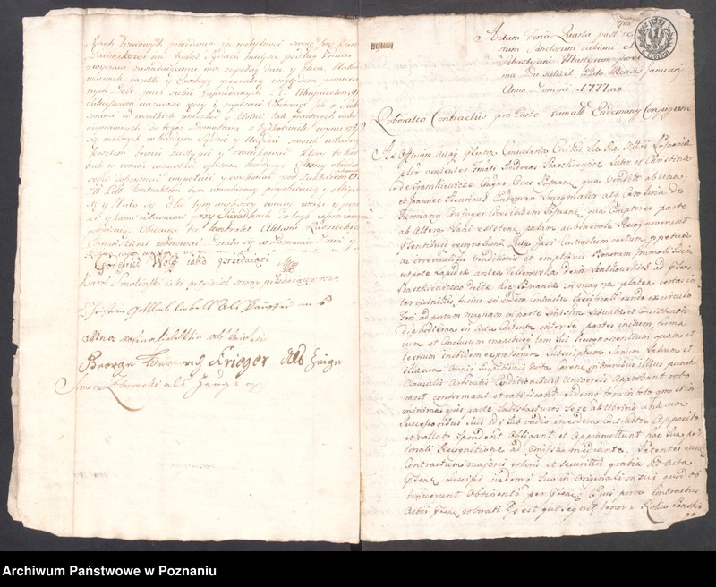 Obraz 13 z jednostki "Prothocollum nobilis officii consularis civitatis SR.Mtis Posnaniae sub notariatu nobilis Michaelis Rürer, SR.Mtis secretarii connotatum ad anno 1777 ad annum 1780."