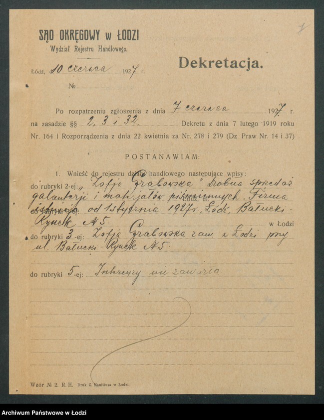 Obraz 9 z jednostki "Zofja Grabowska- drobna sprzedaż galanterii i materiałów piśmiennych"