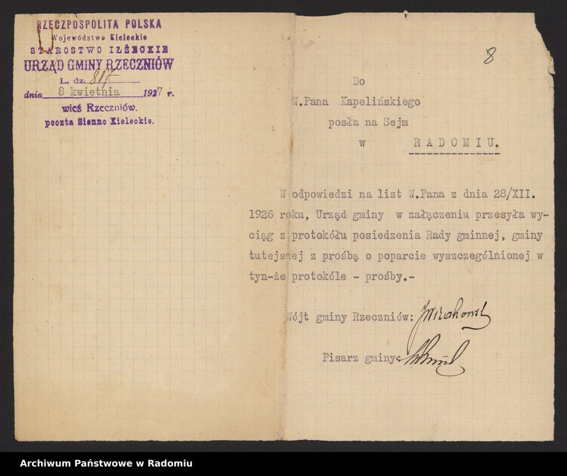 image.from.unit.number "[Materiały dotyczące działalności publicznej Franciszka Kapelińskiego]"