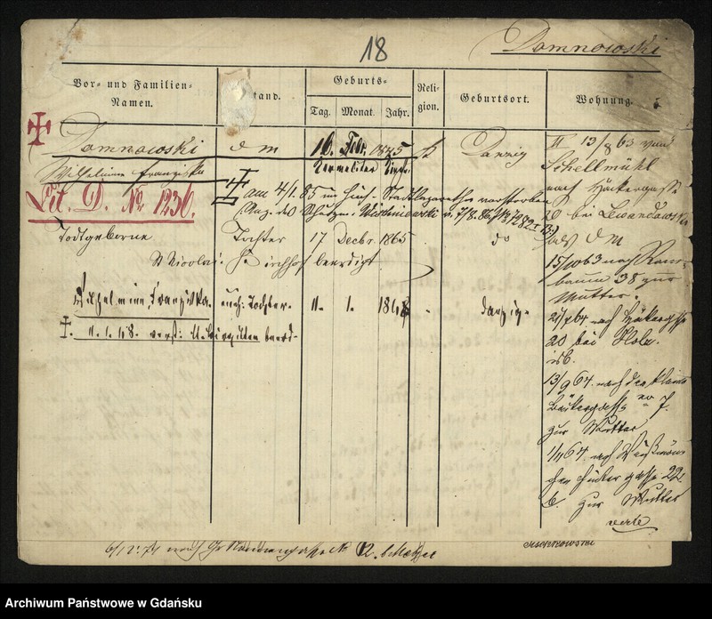 image.from.unit.number "Karty meldunkowe: Domning - Domzalski"