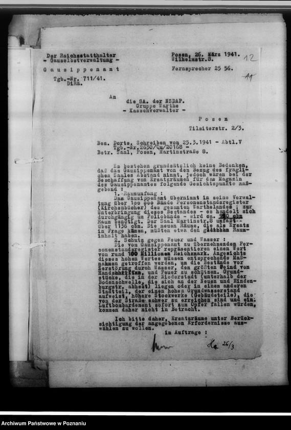 Obraz 16 z jednostki "[Wytyczne i korespondencja w sprawie zabezpieczenia magazynów archiwalnych]"