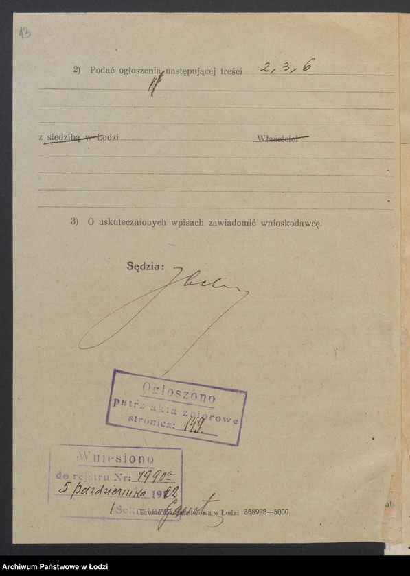 Obraz 15 z jednostki "Dereczyński, Sławin, Milikowski – sprzedaż towarów manufakturowych"