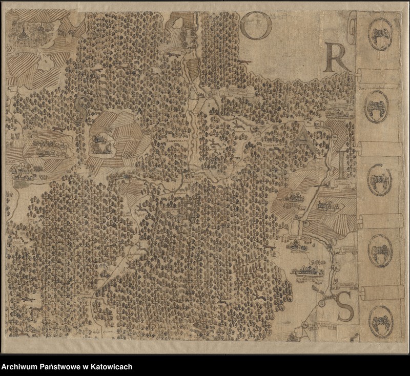 image.from.unit.number "Mapa pszczyńskiego wolnego państwa stanowego ["Ichnoorthografia Plesniaca"] Andreasa Hindenberga z 1636 roku"