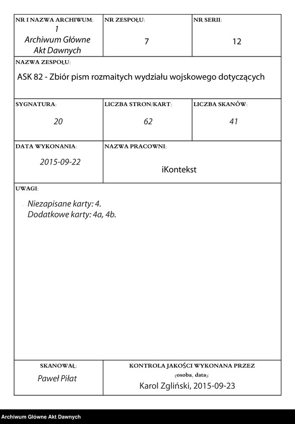 image.from.unit.number "Zbiór pism rozmaitych Wydziału Wojskowego tyczących, w. XVI - XVIII"