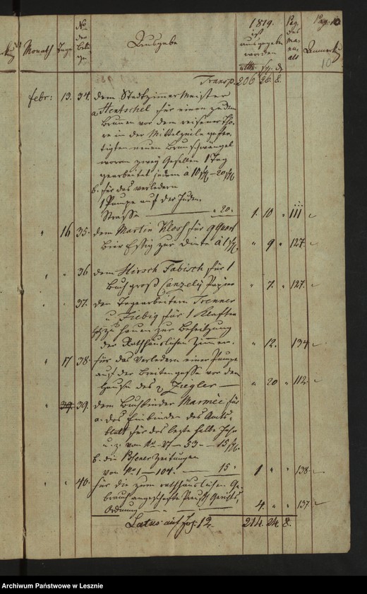 Obraz 13 z jednostki "[Księga przychodów i rozchodów kasy miejskiej]"