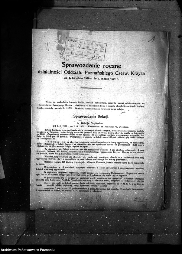 Obraz 5 z jednostki "Sprawy gospodarcze-ogólne Sprawozdania miesięczne działalności dep."