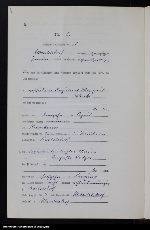 Obraz 6 z jednostki "Heiraths-Neben-Register Nr 1 - 9 [ Księga małżeństw - wtóropis ]"