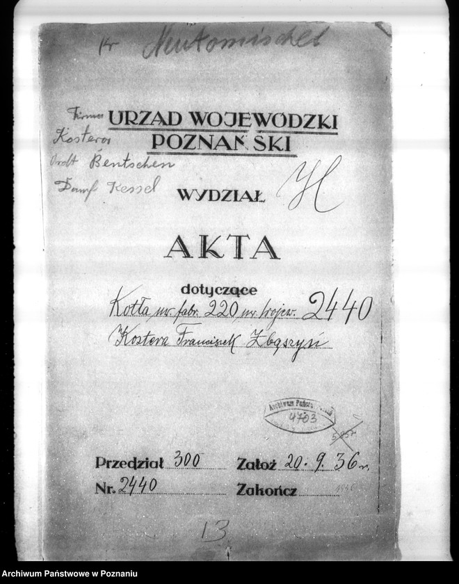 Obraz 4 z jednostki "Garbarnia Fr. Kosteszy w Zbąszyniu pow. nowotomyski, nr woj. kotła 2440"
