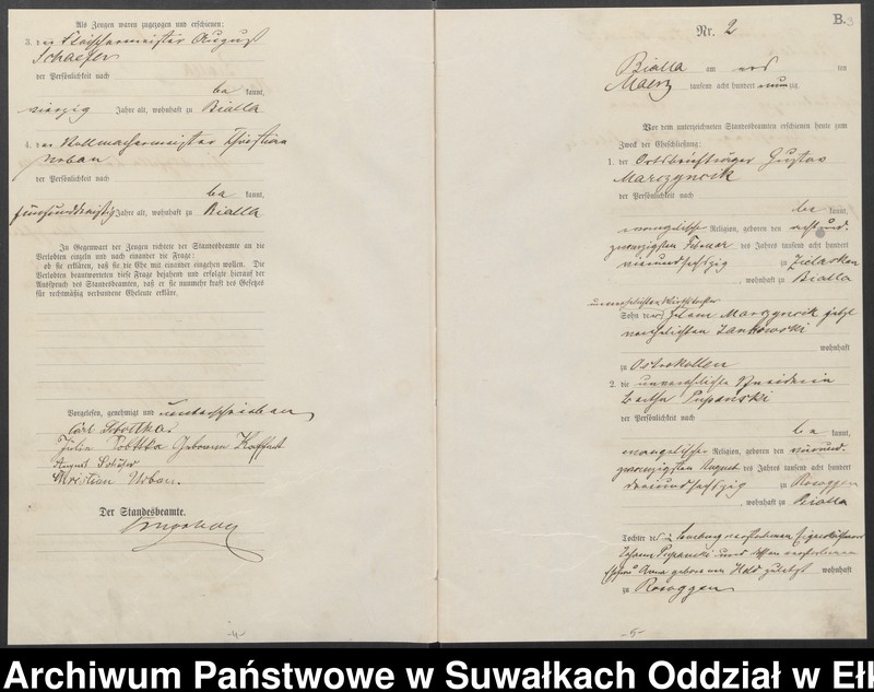 image.from.unit.number "Heiraths-Haupt-Register des Königlichen Preussischen Standes-Amtes Bialla Kreis Johannisburg"