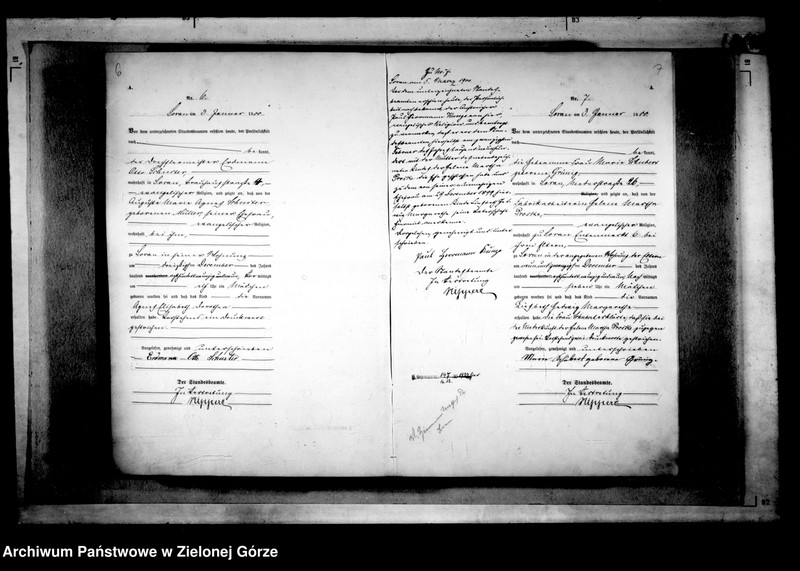 Obraz 8 z jednostki "[Księga akt urodzenia rok 1900-Żary miasto]"