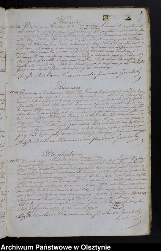 image.from.unit.number "Duplikat Aktów Urodzenia, Zaślubień, Zeńścia z Parafii Grzebskiey za Rok 1845"