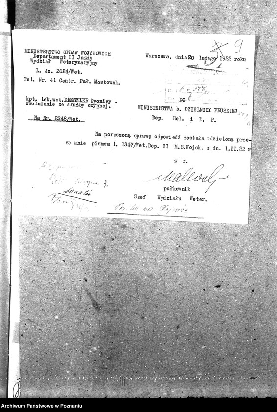 Obraz 13 z jednostki "Pow. lekarz Weterynaryjny Chojnice"