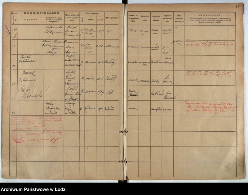 Obraz 12 z jednostki "[Księga ludności stałej m. Łodzi guberni piotrkowskiej nr domu 489-495]"