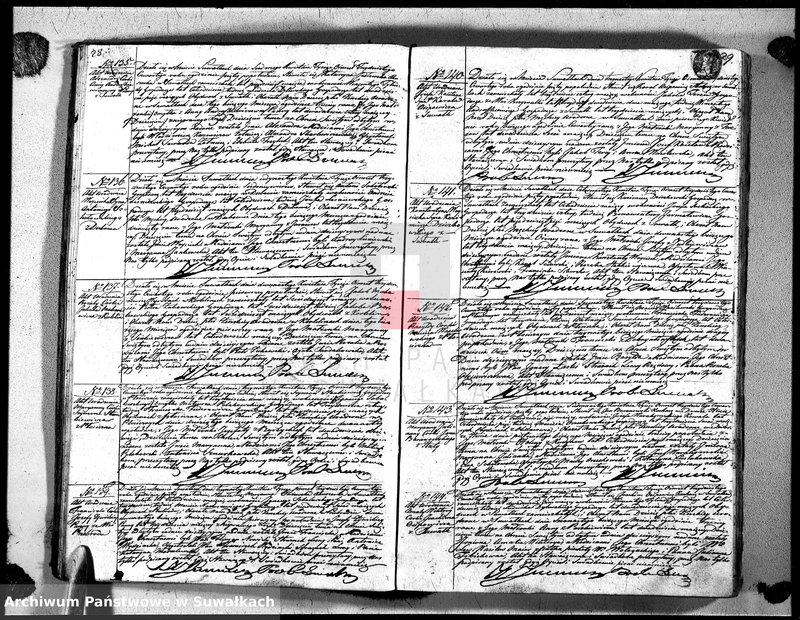 image.from.unit.number "Księga duplikat urodzonych, zaślubionych i umarłych urzędnika stanu cywilnego, parafyi suwalskiey na rok 1834"