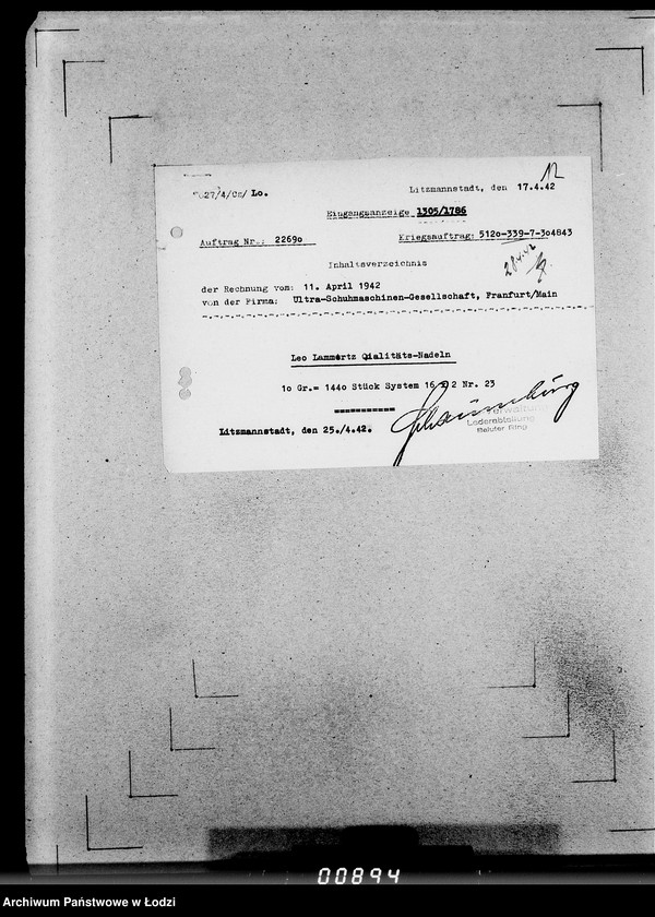 Obraz 16 z jednostki "339 Filztiefel U-Z.[Korespondencja i zamówienia]"