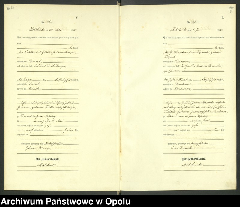 image.from.unit.number "Urząd Stanu Cywilnego Kobylice Księga Zgonów Rok 1910-1911"