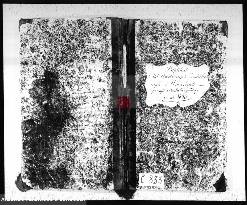 image.from.unit.number "Duplikat Akt Urodzonych Zaślubionych i Umarłych parafii Bakałarzewskiey za rok 1845"