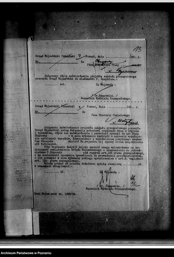 Obraz 17 z jednostki "Zatwierdzenie zakładu przemysłowego /młyna/ Jana Sibilskiego w Wolsztynie"