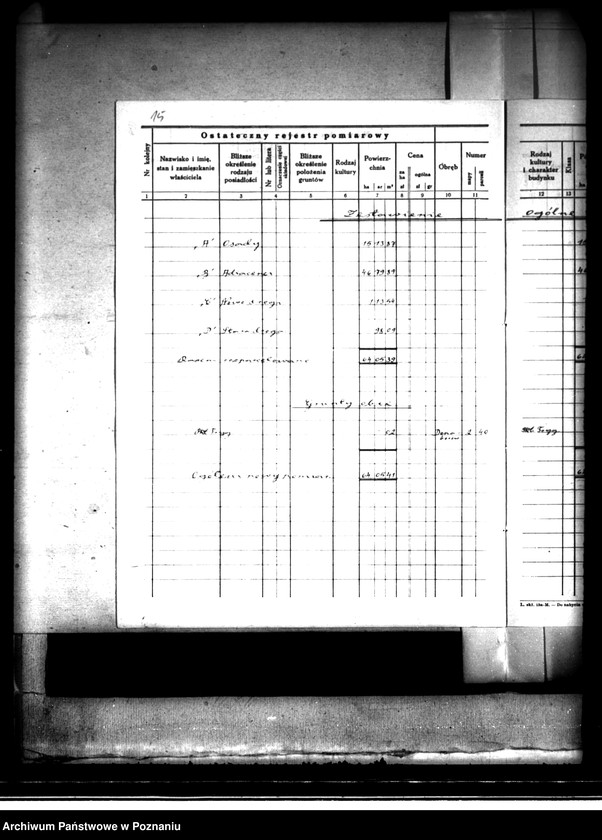Obraz 20 z jednostki "Ostateczny rejestr pomiarowy majątku Donaborów powiat kępiński"