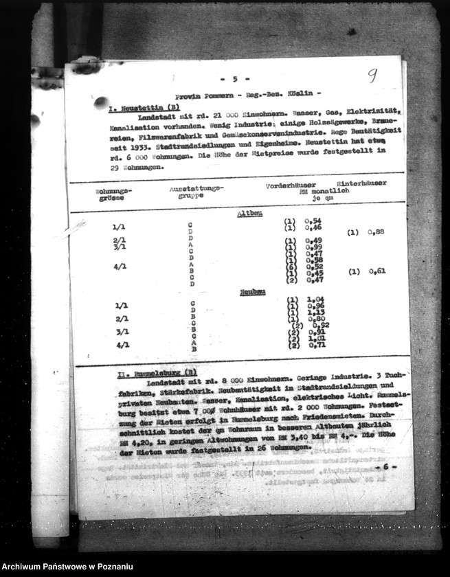 Obraz 14 z jednostki "Sprawozdania z podróży na temat warunków mieszkaniowych w prowincjach brandenburskiej, pomorskiej, w Prusach Wschodnich i Zachodnich oraz referat dotyczący budownictwa mieszkaniowego dla urzędników"