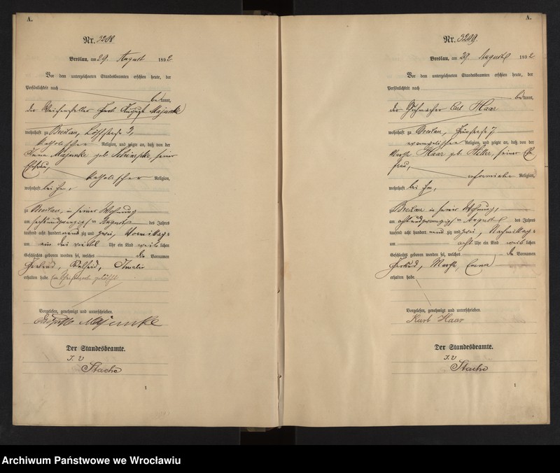 image.from.unit.number "Geburts-Haupt-Register Breslau II 1892 Band 9"