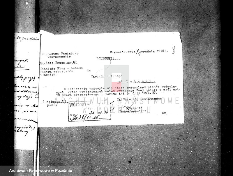 Obraz 17 z jednostki "Zatwierdzenie zakładu przemysłowo /warsztat tkacki firmy Wawel w Lubaszu pow. czarnkowski/"