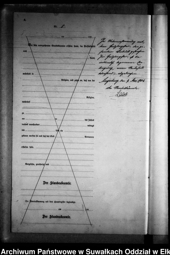 image.from.unit.number "Geburts-Neben-Register des Preussischen Standes-Amtes Gr. Strengeln Kreis Angerburg"