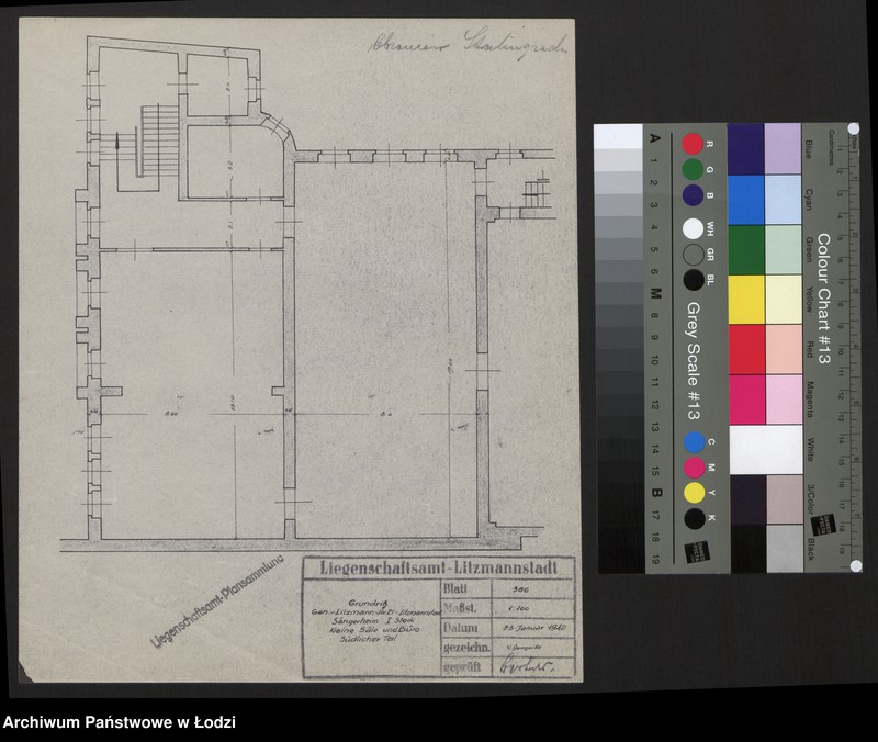 Obraz 1 z jednostki "Grundriß General Litzmann Strasse 21 Litzmannstadt. I Stock"