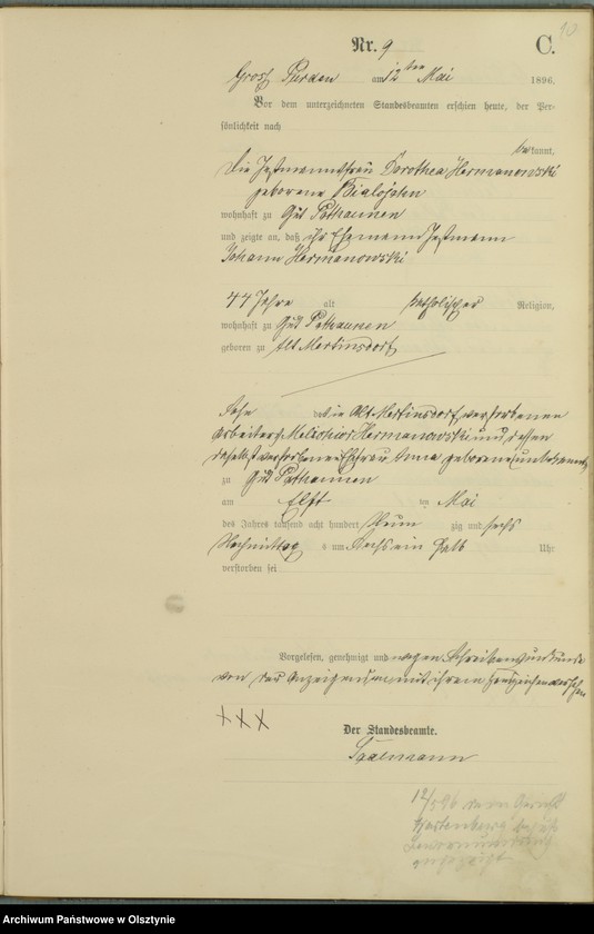 image.from.unit.number "Sterbe-Haupt-Register Nr 1 - 45"