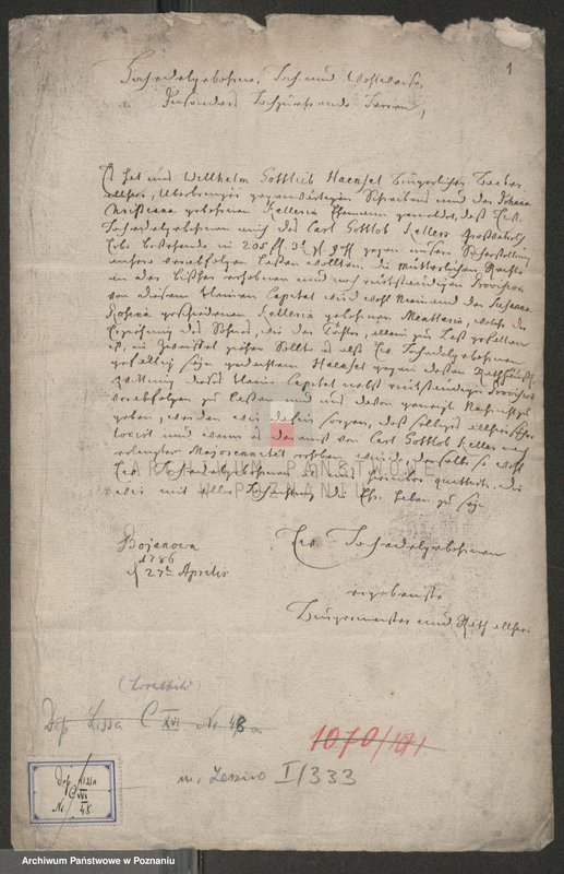 Obraz 2 z jednostki "Rekwizycja miasta Bojanowo- sprawa spadkowa dzieci Susanny Rosyny Keller; język niemiecki"