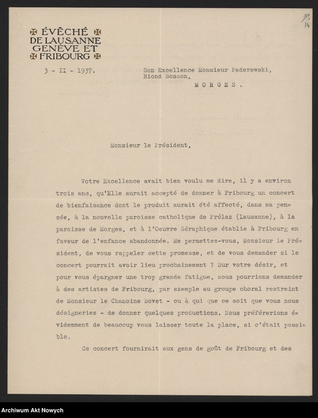 image.from.unit.number "Besson Marius (biskup Lozanny, Genewy i Fryburga); Załączniki: a) List S.A.D.E.A; b) Instytut "La Lingerie" (prospekt); c) wycinek prasowy; L.18 (odpowiedzi - maszynopis, rękopis)"