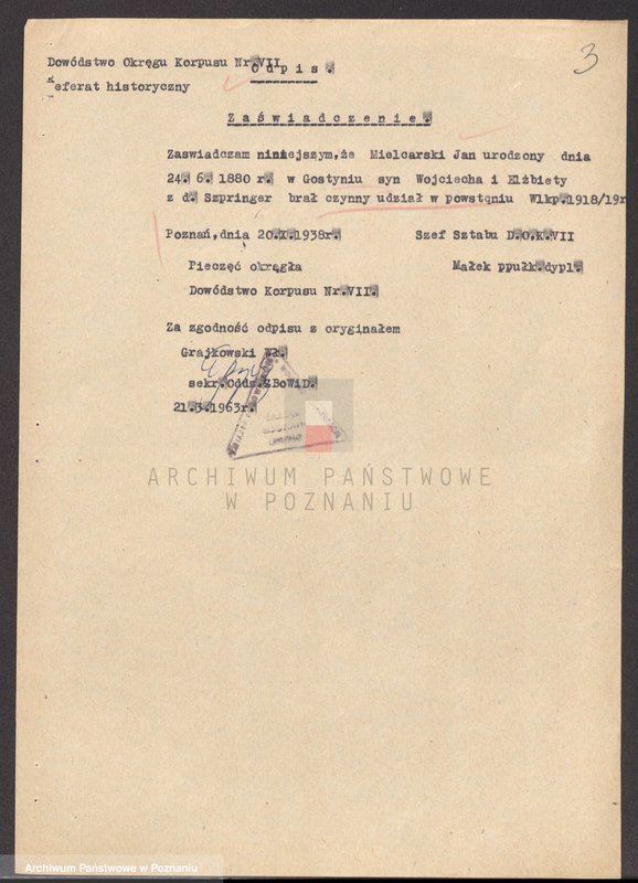 Obraz 18 z jednostki "Życiorysy powstańców wielkopolskich: M - tom Vll /Mielcarski Jan - Misz Jan/."