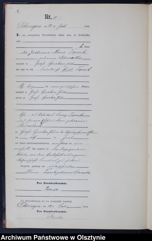 image.from.unit.number "Sterbe-Neben-Register Nr 1 - 28"