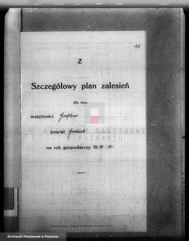 Obraz 14 z jednostki "Plan urządzenia gospodarstwa leśnego dla lasu majętności Grąblewo w powiecie nowotomyskim"