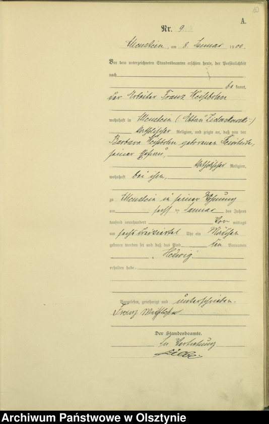 image.from.unit.number "Geburts-Haupt-Register Tom I,Nr 1 - 394"