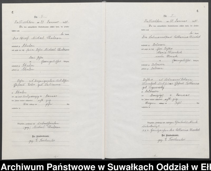 image.from.unit.number "[Sterbe-Neben-Register des Königlich Preussischen Standes-Amtes Kallischken Kreis Johannisburg]"